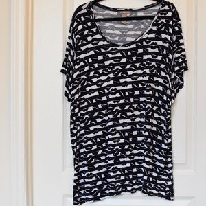 H&M+ Blue and Black Lips Top